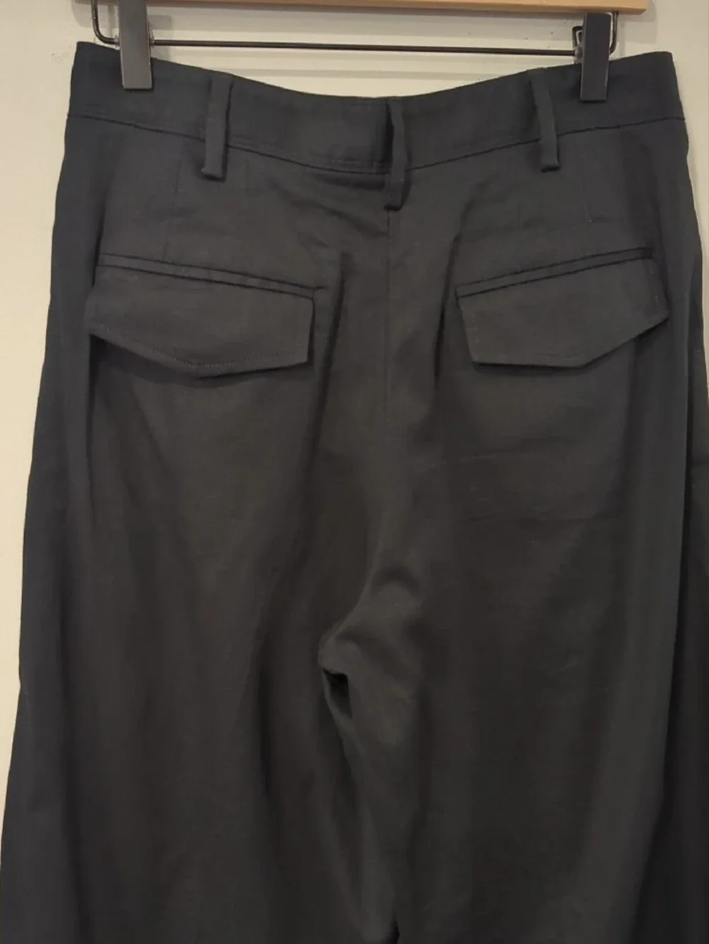 NWT Banana Republic Linen Trouser Wide Leg Pants Black size 6 Pleated